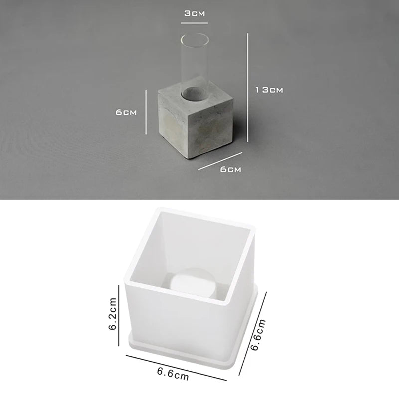 Silicone Resin Mold Hydroponic Plant Pot Plaster Molds Flower Arrangement Concrete Mold Desk Organizer Pen Holder Silicone Molds
