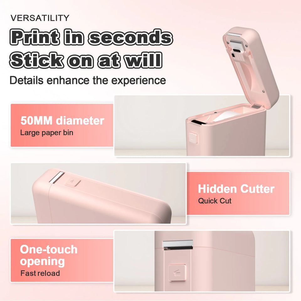 Mini Portable Thermal Printer Label Maker Wireless Bluetooth Stickers Labeller Handheld For Home Office School Labeling Machine