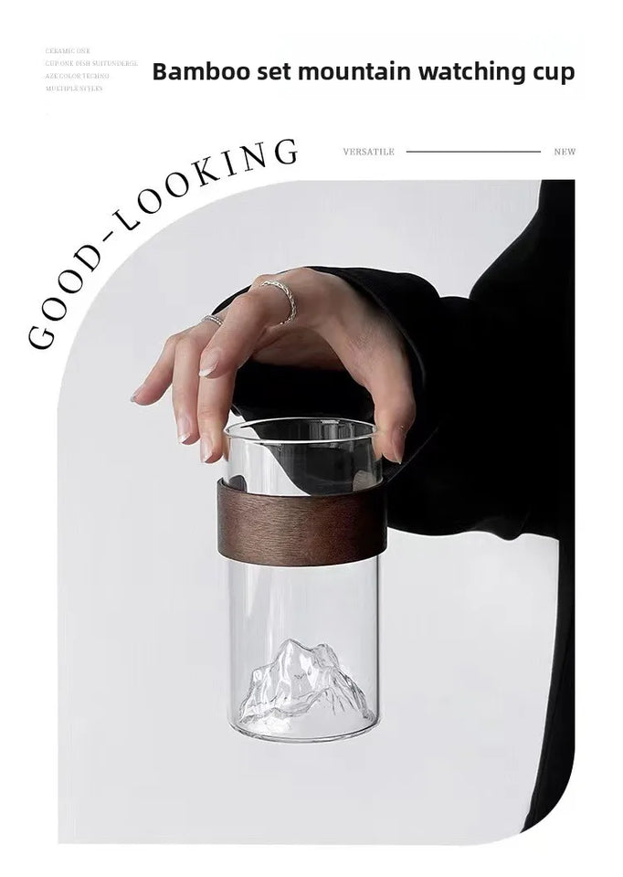 Japanese-style glass retro ethnic wind high temperature resistant Mount Fuji tea cup home snow mountain cup coffee cup