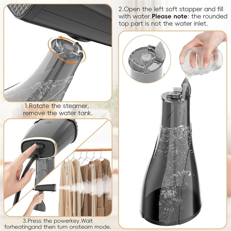 Handheld Garment Steamer Electric Household Steam Iron for clothes Portable Quick Heat Ironing Steam Machine for Home travel