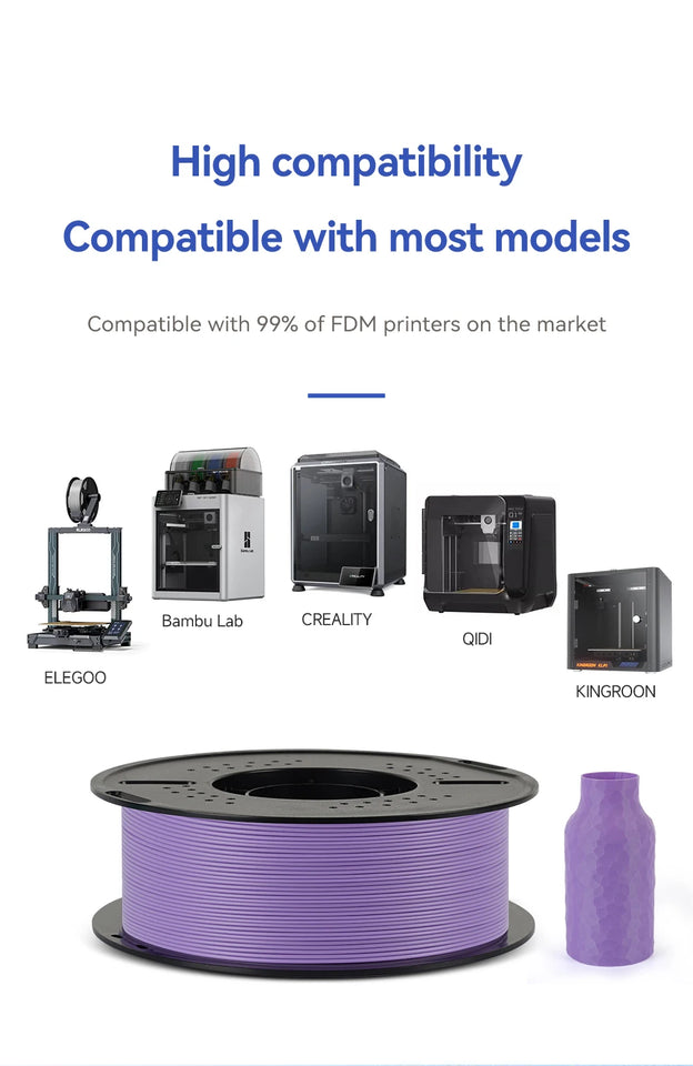 KINGROON 3D Printer Filament PLA Matte Filament 1.75mm 1KG 2KG 3KG High Precision No Bubbles 3D Printer Materials