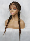 KIMA New Arrival 26 Inches Braided Wigs Synthetic Lace Front Hair Wig With Baby Hair for Black Women
