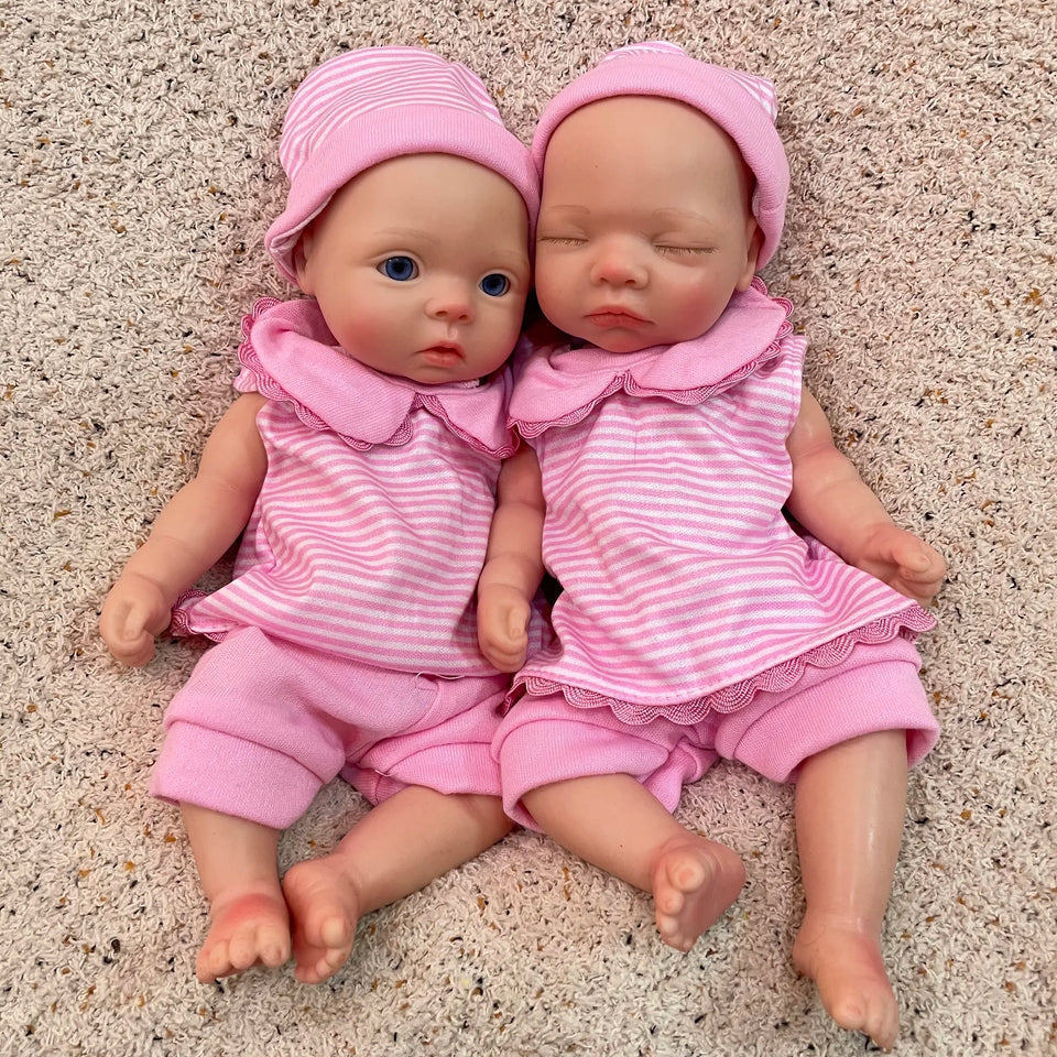 AnjoDoll 10Inch Silicone Girls Whole Body Soft Solid Silicone Reborn Doll Handmade Painted Washable Play Dolls Toys For Gifts