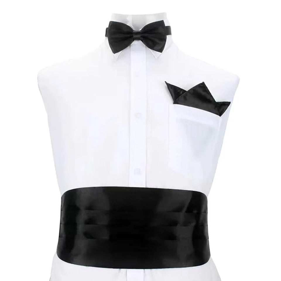 Gentleman Solid Wide Silk Satin Elastic Belly Band Tuxedo Cummerbund Commercial Banquet Model Business  Without Bowtie
