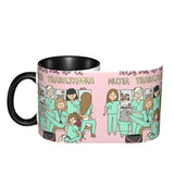 Pink Doctor Nurse Coffee Mugs DIY Customized Enfermera En Apuros Ceramic Milk Tea Mug Cup