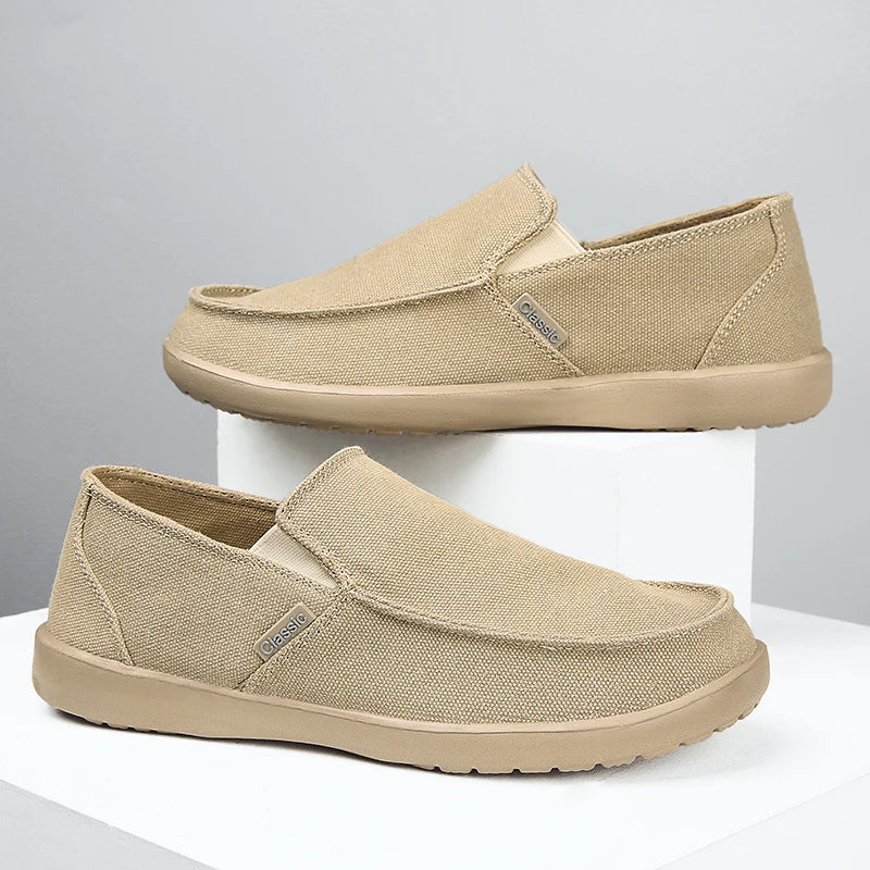 Fashion Men's Sneakers Canvas Breathable Men's Walking Driving Shoes Comfortable Outdoor Men Flats Casual Shoes Tenis Masculino