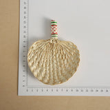 Handmade Woven Cattail Leaf Fan Summer Heart-shaped Mini Fan Small Fan for DIY Floral Bouquet Materials Home Decoration