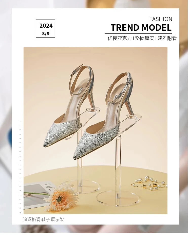 Shoe Display Stand Clear Acrylic High Heels Display Props Shopping Mall Window Counter Shoe Stand Shoe Support Shoe Rack Riser