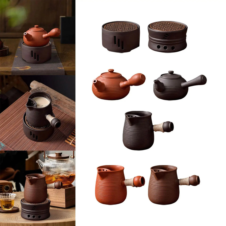 Chinese Ceramic Teapot Loose Leaf Tea Pot Tea Kettle with Anti Scald Handle for Hotel Tea Lovers Gift Home Camping Kitchen