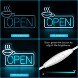 Coffee Open Neon Sign For Wall Decor Studio Room Led Lights, Open Decor Neon Signs Aesthetic Operated Light For Door Decorations