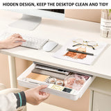 Under Desk Drawer Self-Adhesive Stationery Storage Box Multifunctional Hidden Under Desk Organizer for Home Kitchen Office Table