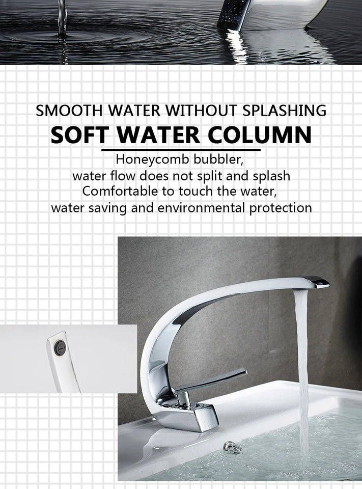 Basin Faucet Modern Bathroom Mixer Tap Black/chrome Wash basin Faucet Single Handle Hot and Cold Waterfall Faucet
