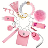Self Defense Security KeychainSafety Keychain Full Set Set with Personal Alarm Protective Keychain Accessories for Women Girls
