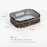 Waterproof Large Capacity Leopard Print Clear Makeup Bag Portable Travel Toiletries Storage Cosmetic Organizer with Zipper