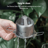 Boundless Voyage Titanium Reusable Coffee Filter Paperless Coffee Filter Metal Coffee Filter Pour Over Coffee Maker Ti6002P
