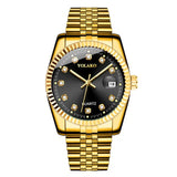 Fashion Diamond Calendar Mens Watches Business Luxury High Quality Quartz Watch For Men Stainless Steel Wristwatch Reloj Hombre