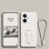 Luxury Phone Case For Oneplus Nord CE 3 Lite NordCE3 NordN30 Liquid Silicone Case Shockproof Soft Cover With Holder Sreen Film