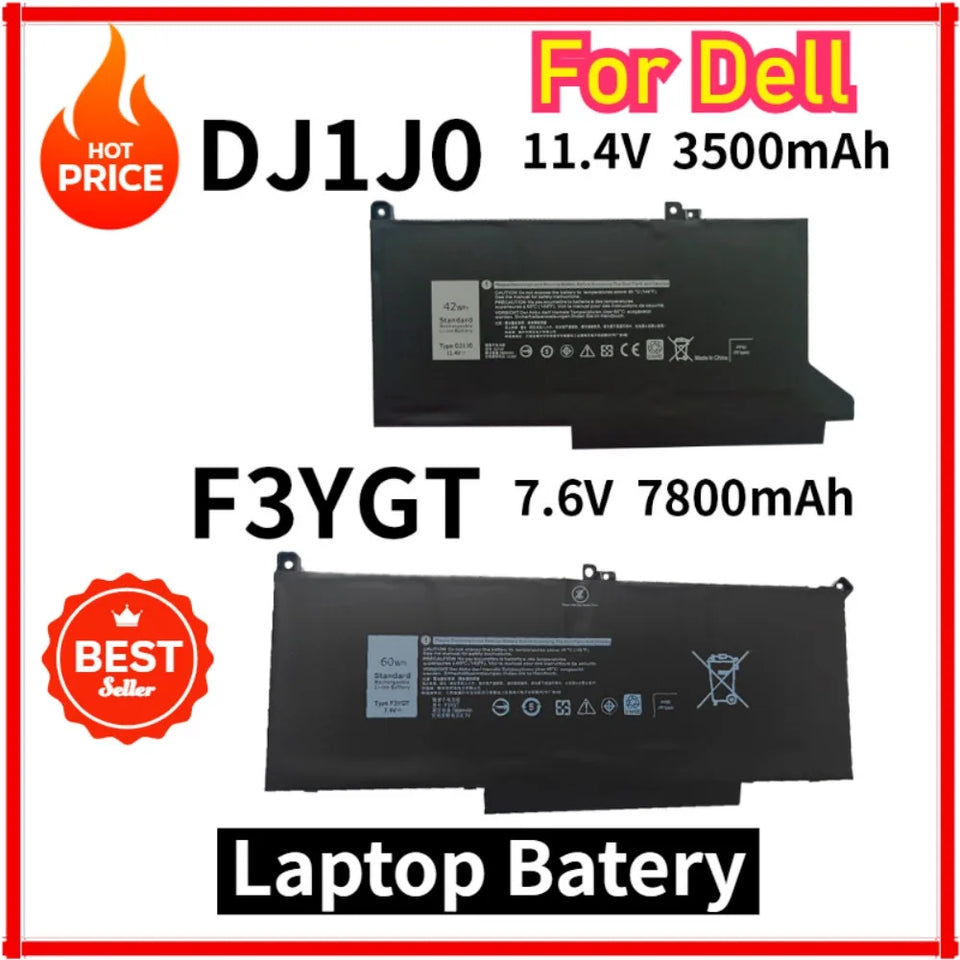F3YGT Laptop Batery for Dell Latitude 7480 12 13 7000 7280 7290 E7280 E7290 E7380 E7390 7000 7380 7390 7480 7490 2X39G DJ1J0