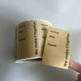 Kraft Paper Rectangular Self-Adhesive Packaging Stickers Customized Logo for Small Businesses - Plain Brown Labels