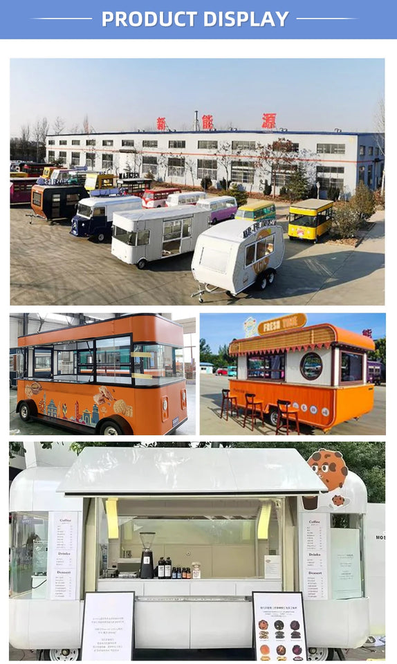 Standard Vending Food Kiosk Truck Outdoor Mobile Fast Food Carts Kiosk Popsicle Ice Cream Vending Carts Hot Dog Food Trailer