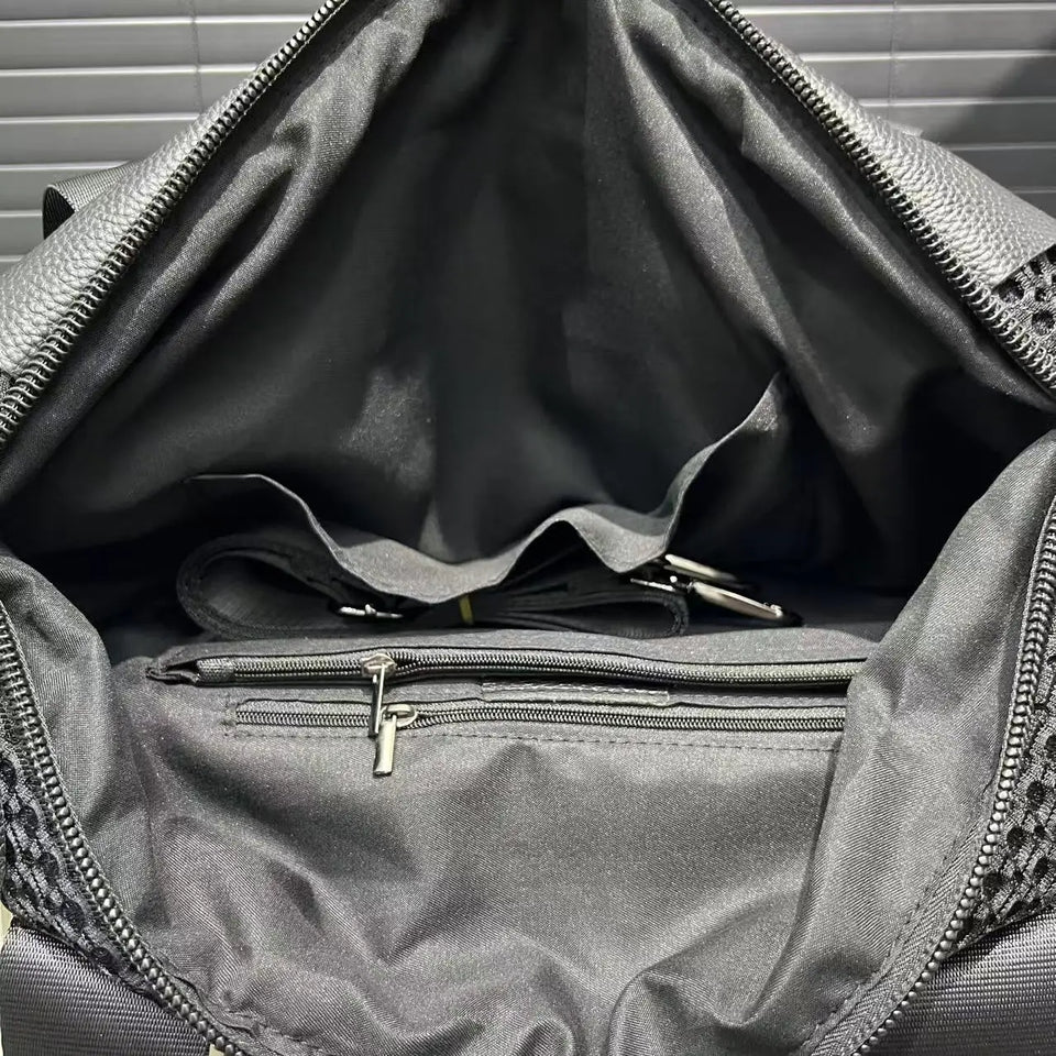 Ladies' fashionable retro mesh tote bag with large capacity and personalized splicing, single shoulder diagonal cross bag