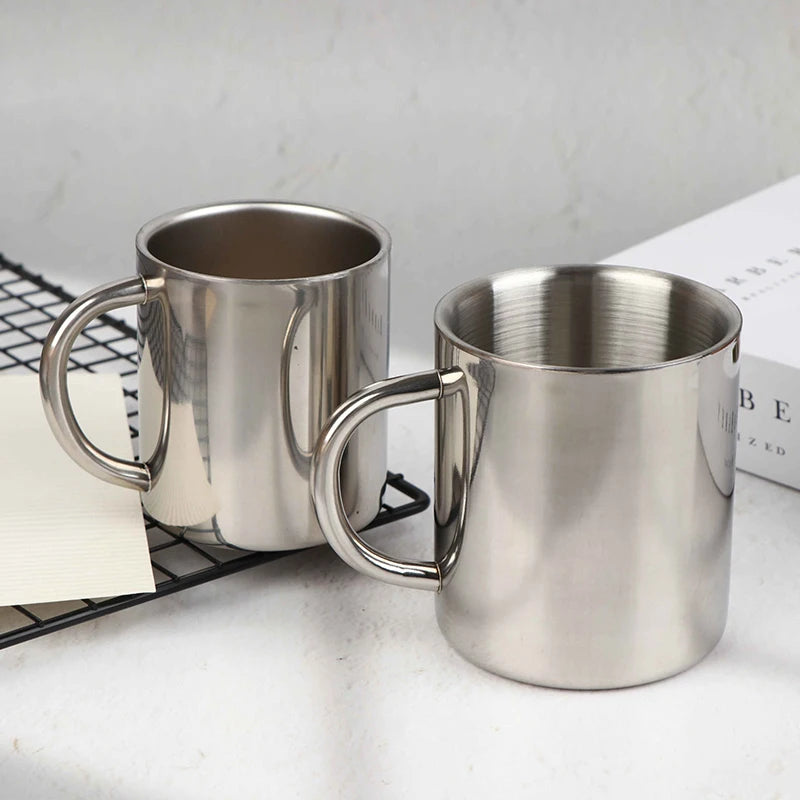 Travel Tumbler Jug Children's Milk Tea Cups Office Water Mug Double Wall 304 Stainless Steel Coffee Mug Without Lid Portable Cup