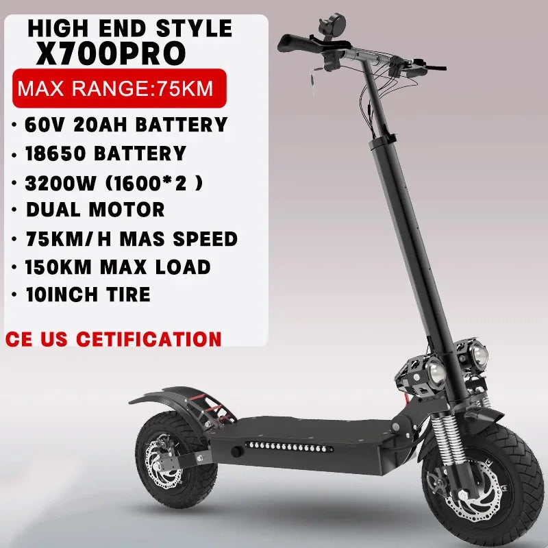 [8 models]10/11 Inch 48V-72V 1000W-6000W Electric Scooter 50-85km/h Fast E Scooter Off Road Electric Kick Scooter Foldable Adult