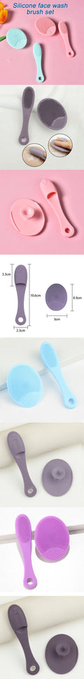 2pcs Silicone Face Scrubber Face Massage Brush Skin Care Pore Cleaner Brush Cleansing Face Brush XLS01