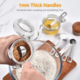 6pcs/set Food-grade Stainless Steel Measuring Spoon Anti-Scratch Sugar Coffee Powder Spice Scoop for Home Baking Daily Cooking