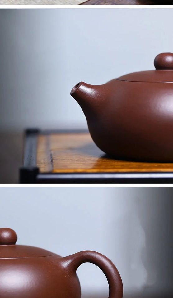 180ml Chinese Yixing Purple Clay Teapot Raw Ore Ball Hole Filter Teapot Custom Zisha Xishi Teaware Handmade Beauty Tea Infuser