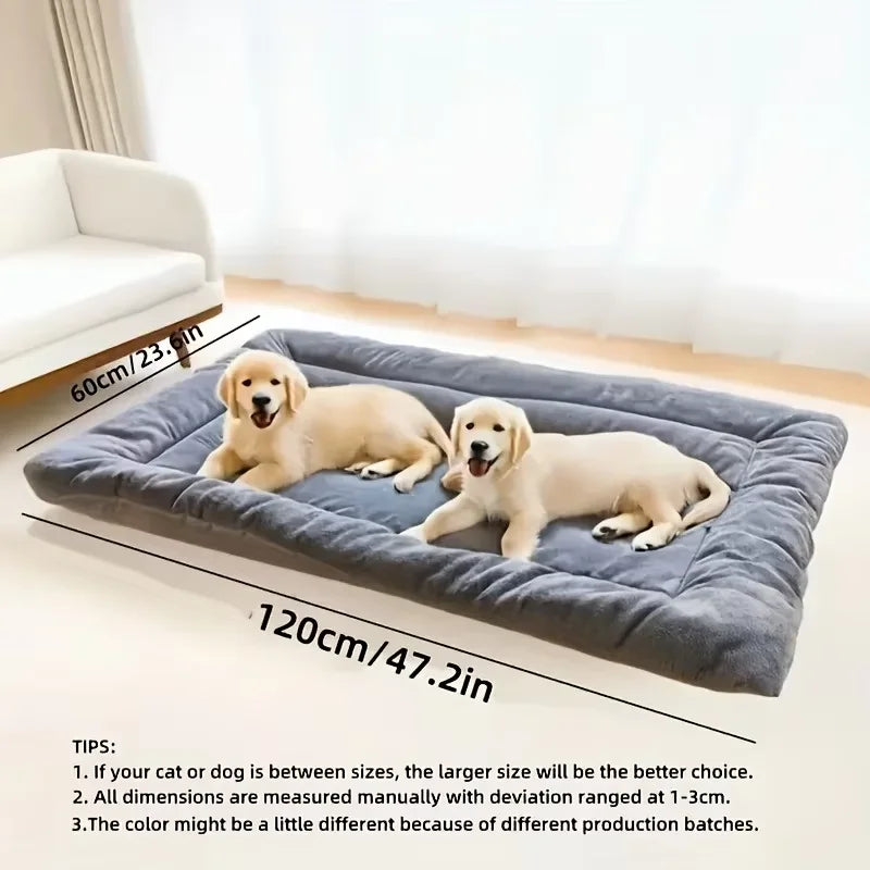 2025 New Extra Large Plush Dog Bed Sofa Thickened Super Soft Polyester Pet Mat Dog Crate Mat Bed For Small Medium Large Dog Bed