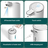 380ML Touchless Foam Soap Dispenser with Adjustable Foam Levels and Long Lasting Battery for Kitchen and Bathroom Use