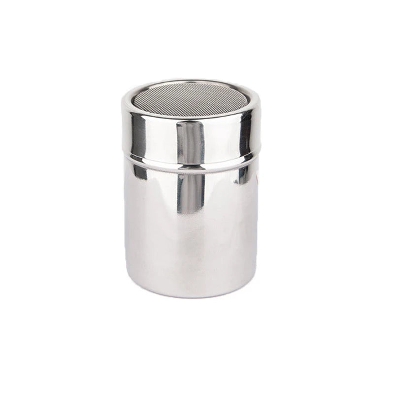 1pc Stainless Steel Chocolate Shaker Cocoa Flour Coffee Sifter Or 16Pcs Coffee Stencils Template Strew Pad Duster Spray Tools