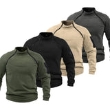 Men's Tactical Hoodies Fleece Windproof Side Zipper Jacket Sweatshirt Spring Autumn Standing Collar Casual Pullover Outdoor Tops