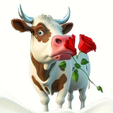 Huacan New Arrivals Diamond Painting Animal Cow 5D Diy Diamond Painting Flower Set Handmade Gift Decorations For Home