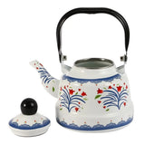 Classic Design Enamel Enamel Tea Kettle European Style Handmade Tea Pot Unbreakable No Whistling Water Kettle Restaurant