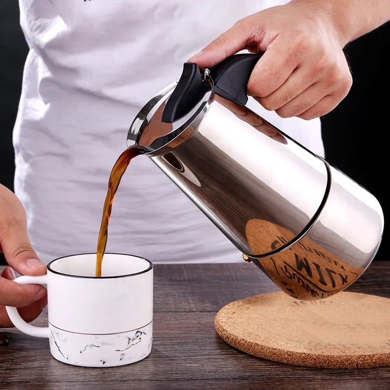 2/4/6/9 Cup Mocha Pot Coffee Machine Espresso Cup Electric Coffee Machine Latte Percolator Stove Mocha Coffee Machine
