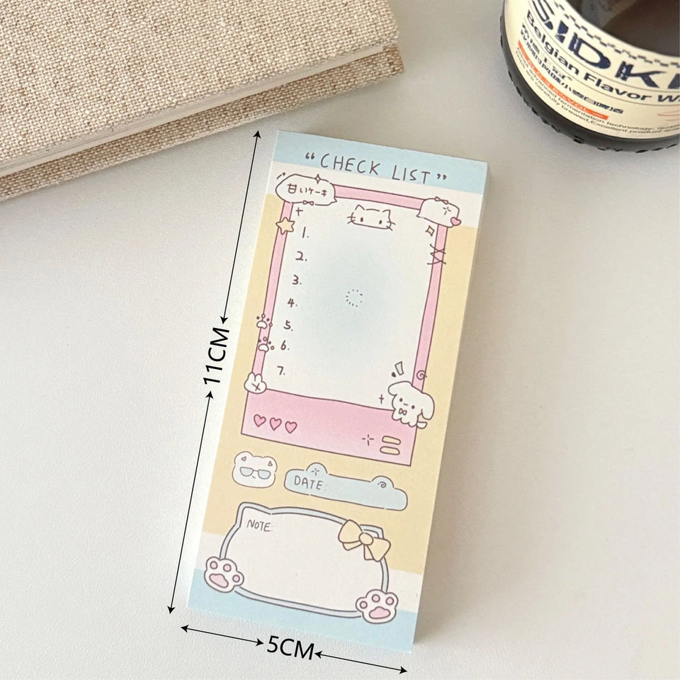 100 Sheets Cute Memo Book Non Sticky, Tearable Leave a Message Notebook Handheld Notes