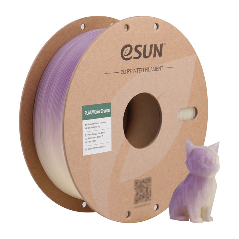 eSUN PLA Filament UV Color Change 3D Printer Filament For Bambu Lab 1.75mm 1KG Photochromic PLA UV  Color Change 3D Filament