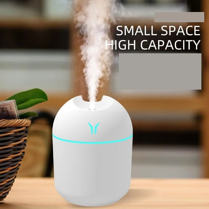 Portable Essential Oil Diffuser & Humidifier – 250ml USB-Powered Mute Mist Maker with Color-Changing Night Light (BPA-Free)
