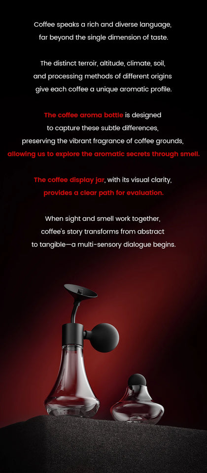 MHW-3BOMBER Coffee Aroma Bottle Coffee Display Jar Glass Creative Fragrance Bottle Coffee Aroma Display Coffee Accessories
