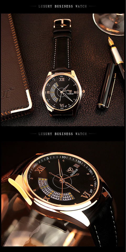 New Business Men's Wristwatch Clock Fashion Casual Leather Sport Man Watch Top Brand Luxury Quartz Watches for Men montre homme