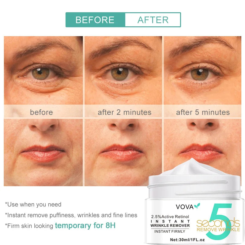 5 Seconds Instant Wrinkle Remover Face Cream Eye Firming Anti Aging Lifting Moisturizing Facial Cream Remove Fineline Skin Care