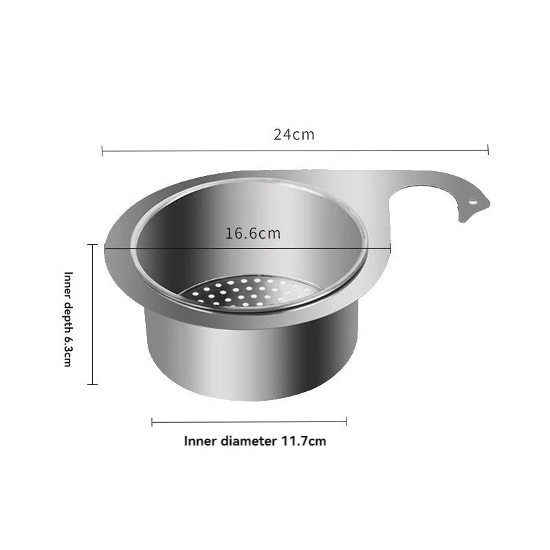 Stainless Steel Swan Sink Strainer Basket Kitchen Sink Garbage Filter Swan Dry And Wet Separation Hook Drain Rack
