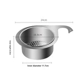 Stainless Steel Swan Sink Strainer Basket Kitchen Sink Garbage Filter Swan Dry And Wet Separation Hook Drain Rack