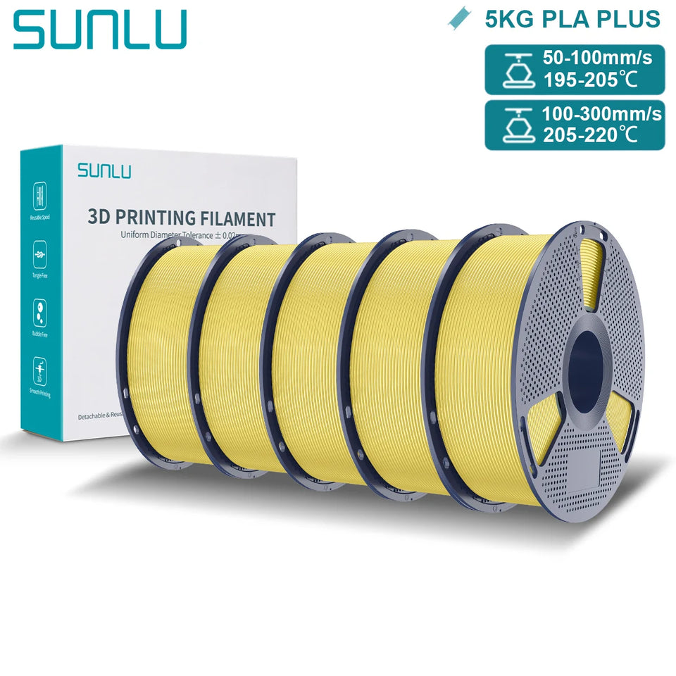 SUNLU Pla Plus 3D Filament 1.75mm Good Toughness Multicolor Neatly Wound PLA+ Filaments for FDM 3D Printing Materials 5KG