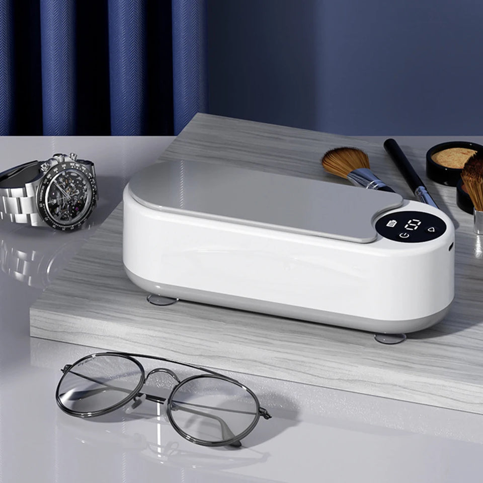 Ultrasonic Jewelry Cleaner Machine Multifunctional Glasses Cleaner Portable Cleaning Machine USB Rechargeable for Ring Necklaces