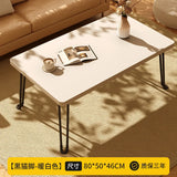 Modern Simple Foldable Dining Table Home Living Room Portable Rectangular Study Table for Small Apartment Bedroom Balcony