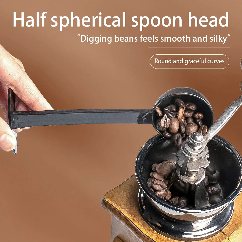 Black long handled coffee spoon, multifunctional plastic coffee measuring and tamping spoon, powder spoon, coffee kitchen tool,