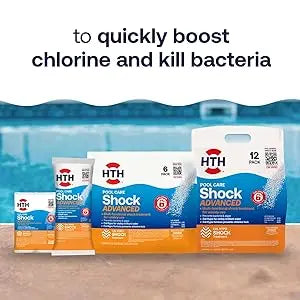 52037R Pool Care Shock Advanced Swimming Pool Chemical Cal Hypo Formula Prevents Bacteria Algae Restores Crystal 1lb (12 Pack)